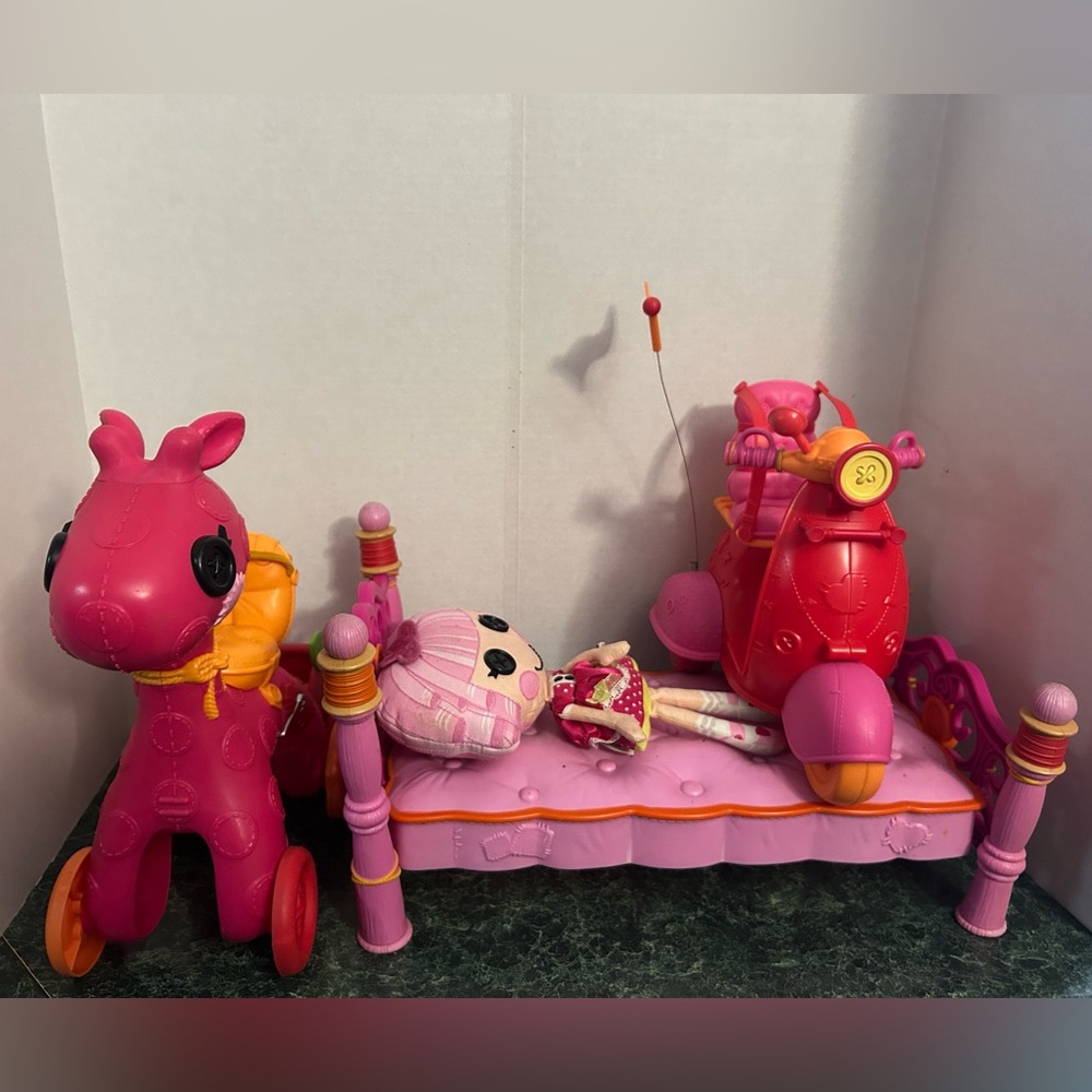 Lalaloopsy Rocking Horse, Bed, Scooter & Doll Bundle